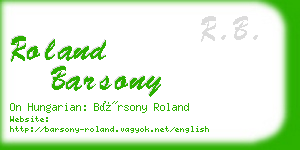 roland barsony business card